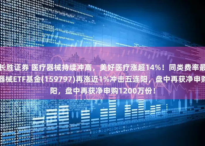 长胜证券 医疗器械持续冲高，美好医疗涨超14%！同类费率最低档的医疗器械ETF基金(159797)再涨近1%冲击五连阳，盘中再获净申购1200万份！