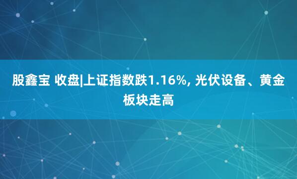 股鑫宝 收盘|上证指数跌1.16%, 光伏设备、黄金板块走高